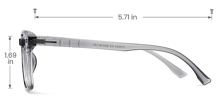 Kent grey   Plastic  Eyeglasses, size view