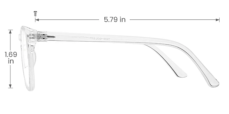 Bella clear   TR90  Eyeglasses, size view