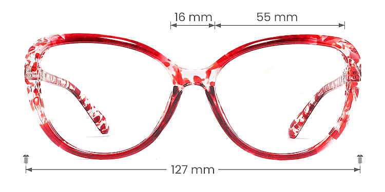 Kelley red tortoise   Plastic  Eyeglasses, size view