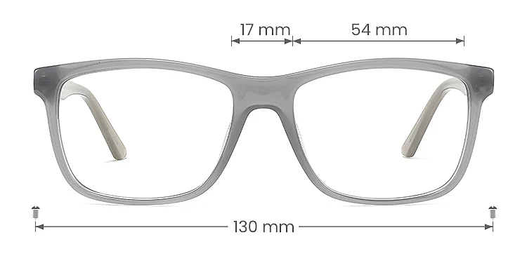 Abbott clear grey   Acetate  Eyeglasses, size view