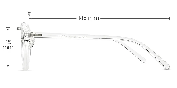 Ulrica clear   Plastic  Eyeglasses, size view