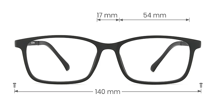 Avery black   TR90  Eyeglasses, size view