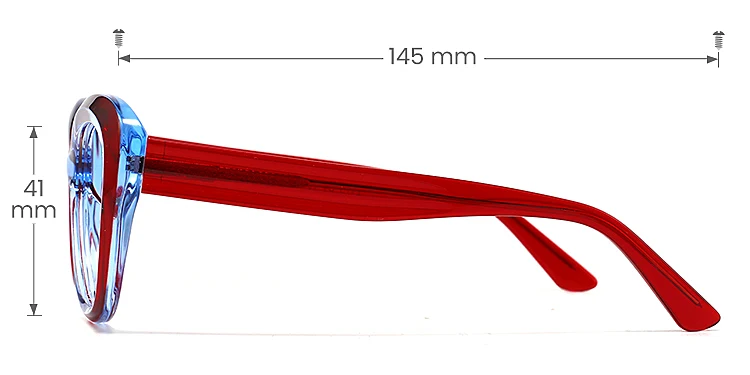 Josi red blue   Plastic  Eyeglasses, size view