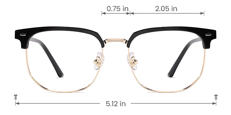 Aviva black gold   Plastic  Eyeglasses, size view