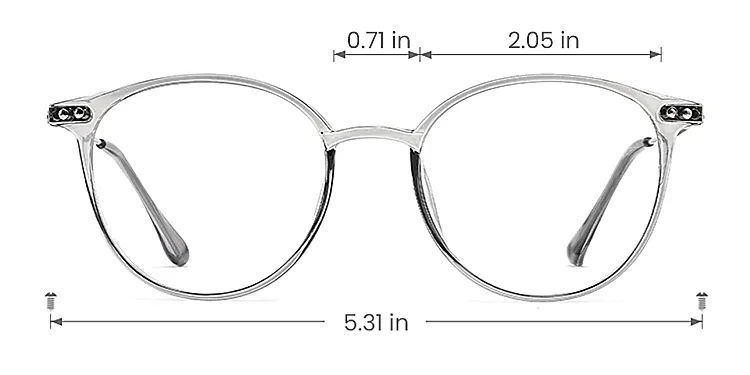 Leona grey silver   Plastic  Eyeglasses, size view