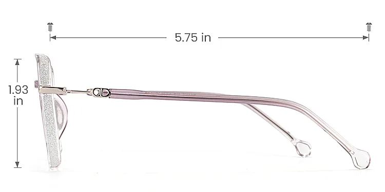 Gerda purple clear   Plastic  Eyeglasses, size view