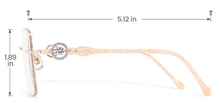 Fania rose gold   Metal  Eyeglasses, size view