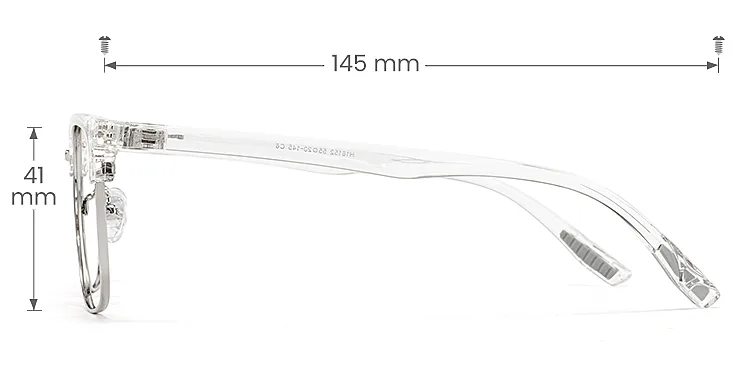 Azure clear silver   Metal  Eyeglasses, size view