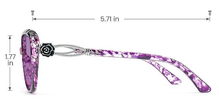 Kelley purple tortoise   Plastic  Sunglasses, size view