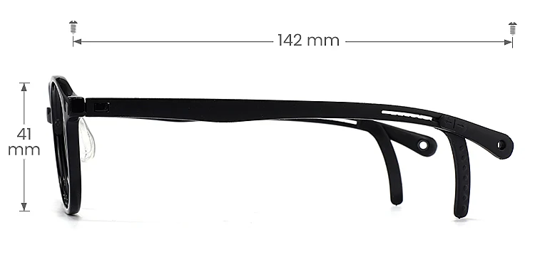 Casillo black   Plastic  Eyeglasses, size view