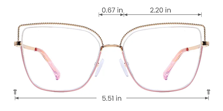 Loes pink gold   Metal  Eyeglasses, size view