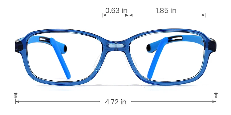 King blue   Plastic  Eyeglasses, size view