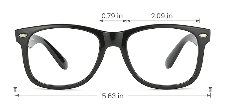 Dale black   TR90  Eyeglasses, size view