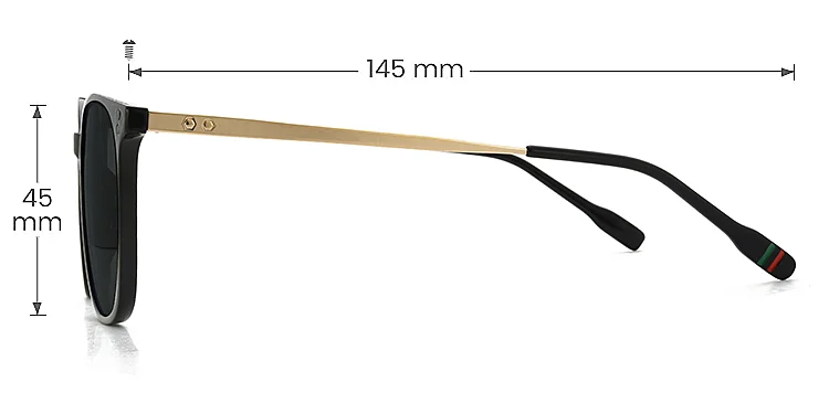 Ethan black   TR90  Sunglasses, size view