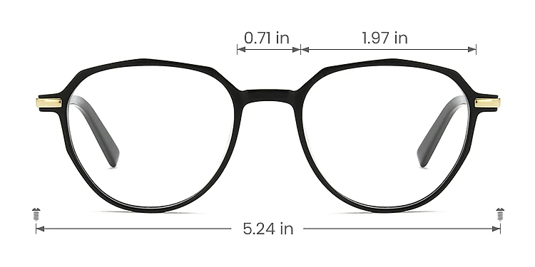 Hannah black   Acetate  Eyeglasses, size view