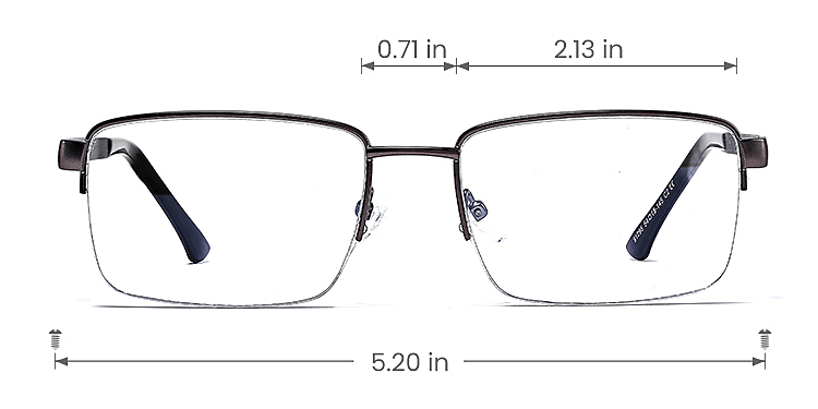 Aman grey   Metal  Eyeglasses, size view