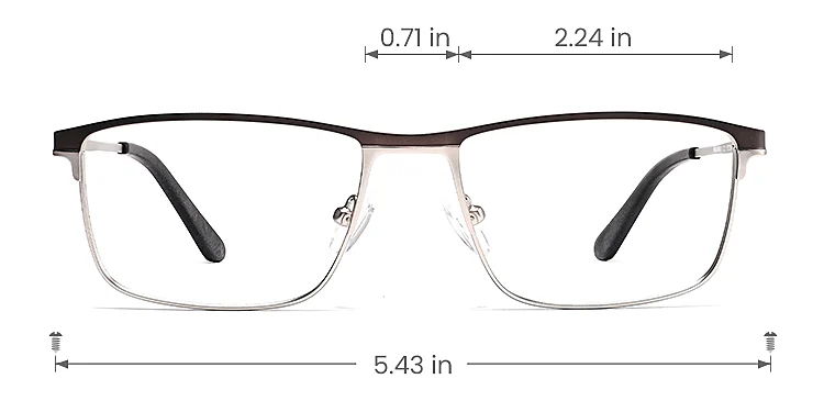 Steve black silver   Metal  Eyeglasses, size view