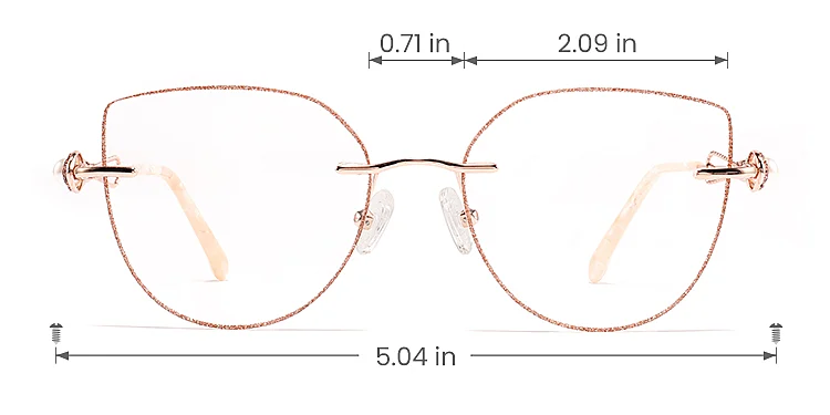 Ivory rose gold   Metal  Eyeglasses, size view