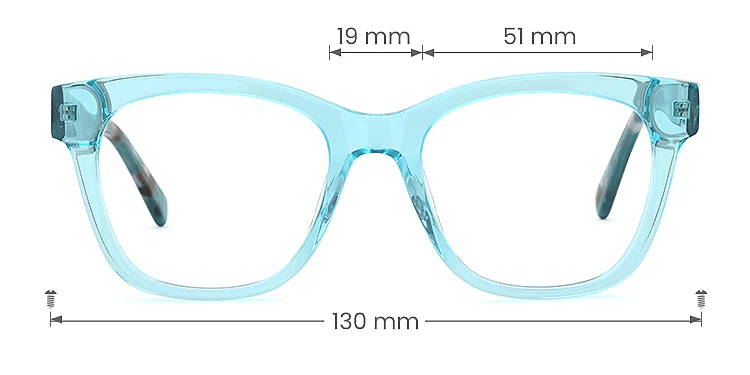 Gillian clear blue   Acetate  Eyeglasses, size view