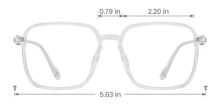 Melina clear silver   Plastic  Eyeglasses, size view