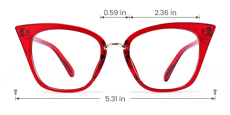 Fara red   Plastic  Eyeglasses, size view