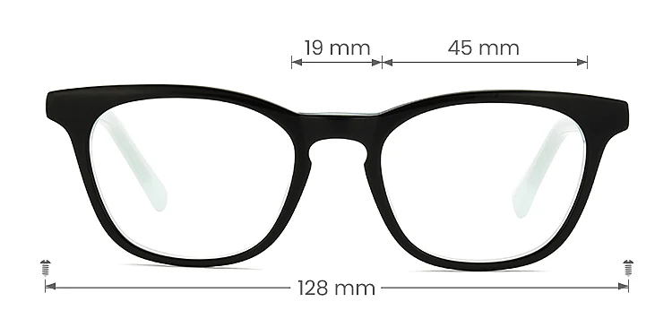 Ava black green   Acetate  Eyeglasses, size view
