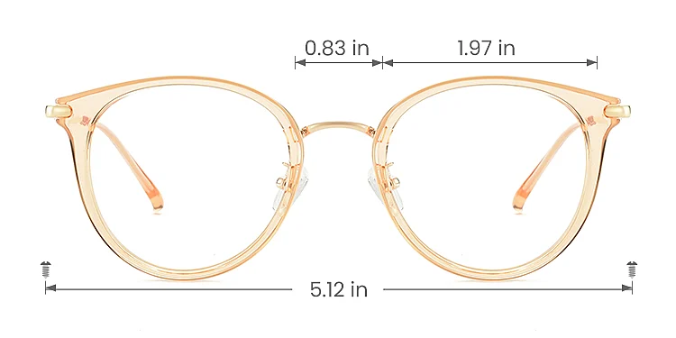 Mona champagne   Plastic  Eyeglasses, size view