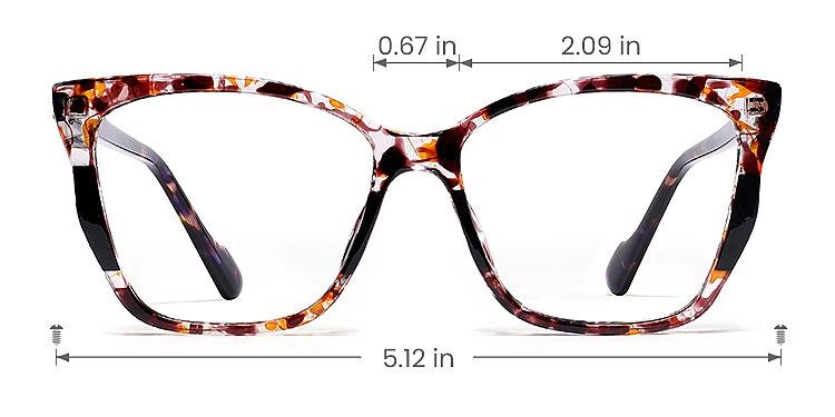 Edie brown floral   Plastic  Eyeglasses, size view