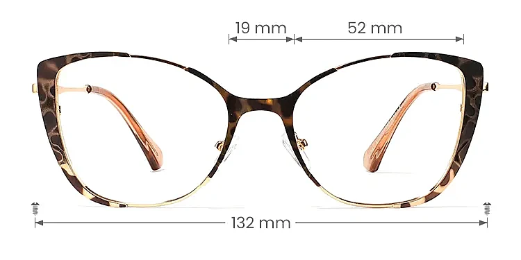 Rian warm tortoise   Metal  Eyeglasses, size view