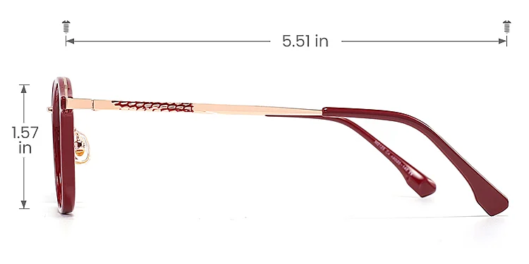 Suan burgundy   Plastic  Eyeglasses, size view
