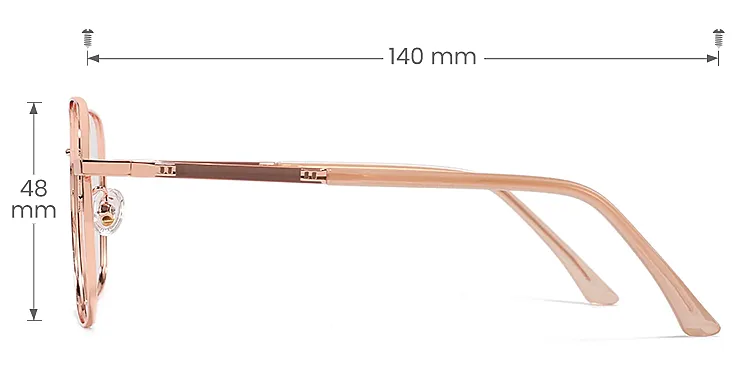 Karine rose gold champagne   Metal  Eyeglasses, size view