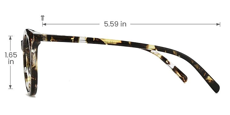 Icey yellow tortoise   Plastic  Eyeglasses, size view