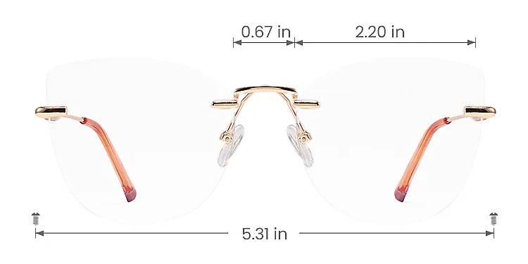 Jenny rose gold pink   Metal  Eyeglasses, size view