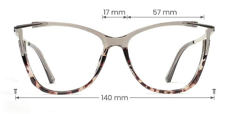 Louisa grey leopard   Plastic  Eyeglasses, size view