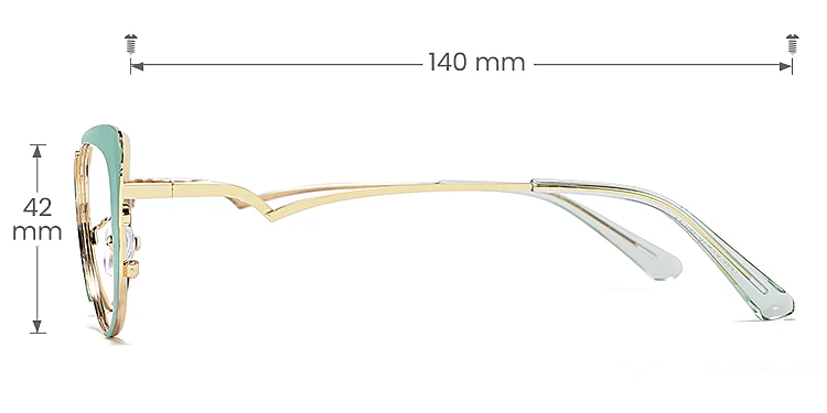 Rieko green   Metal  Eyeglasses, size view