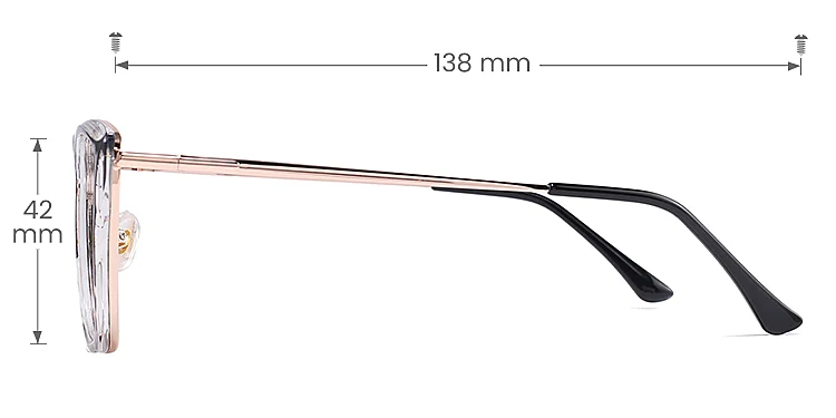 Brillant black petal tortoise   Plastic  Eyeglasses, size view