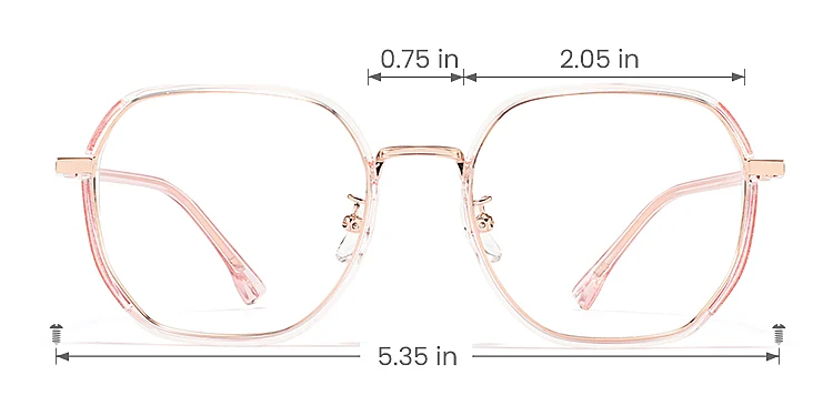 Love clear pink   Plastic  Eyeglasses, size view