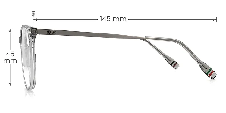 Ethan grey   TR90  Eyeglasses, size view