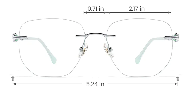 Perry silver green   Metal  Eyeglasses, size view