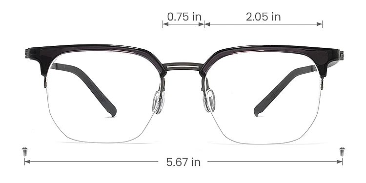 Leo grey   Plastic  Eyeglasses, size view