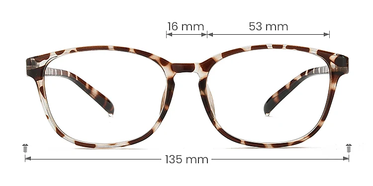 Fanny yellow tortoise   TR90  Eyeglasses, size view