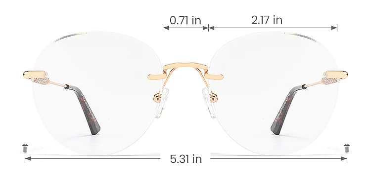 Pankaj gold warm tortoise   Metal  Eyeglasses, size view