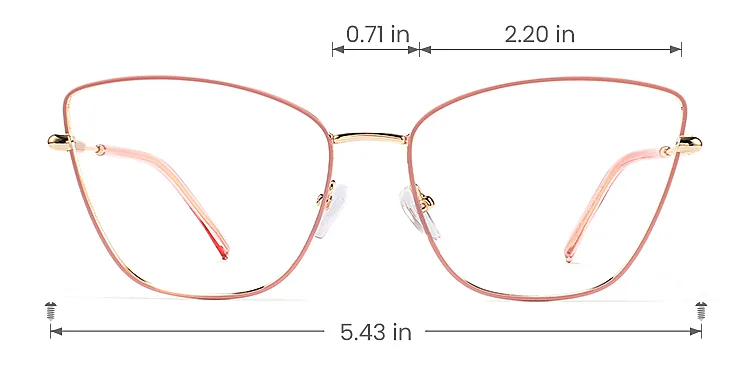 Galilee pink   Metal  Eyeglasses, size view