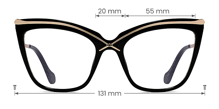 Shalita black   Plastic  Eyeglasses, size view