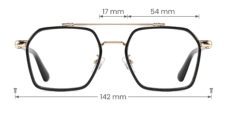 Miano black gold   Plastic  Eyeglasses, size view