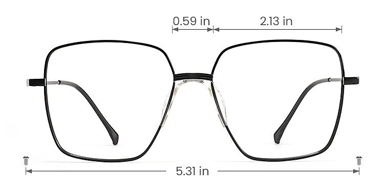 Elise black   Metal  Eyeglasses, size view