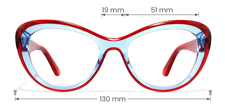 Josi red blue   Plastic  Eyeglasses, size view