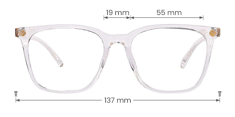 Andrea clear   TR90  Eyeglasses, size view