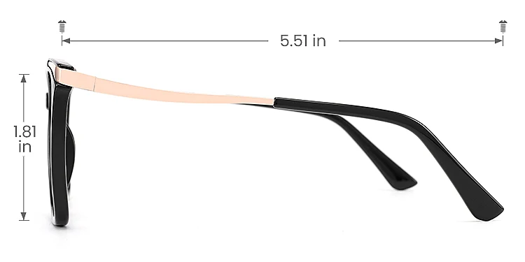 Sine black   Plastic  Eyeglasses, size view