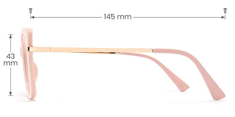 Esme pink   Plastic  Eyeglasses, size view